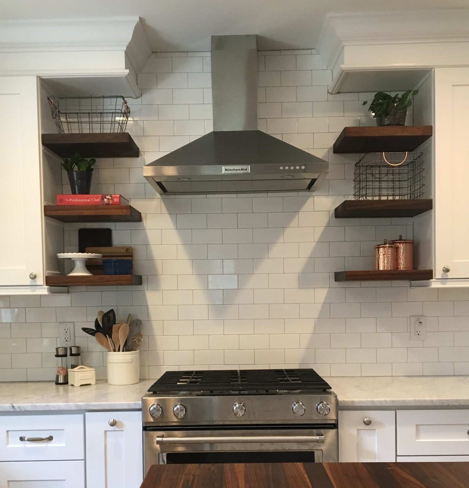 Floating Shelves | Custom Butcher Block Shelves | Walnut