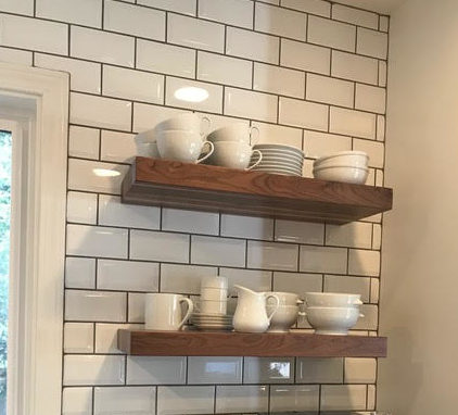 Floating Shelves | Custom Butcher Block Shelves | Walnut