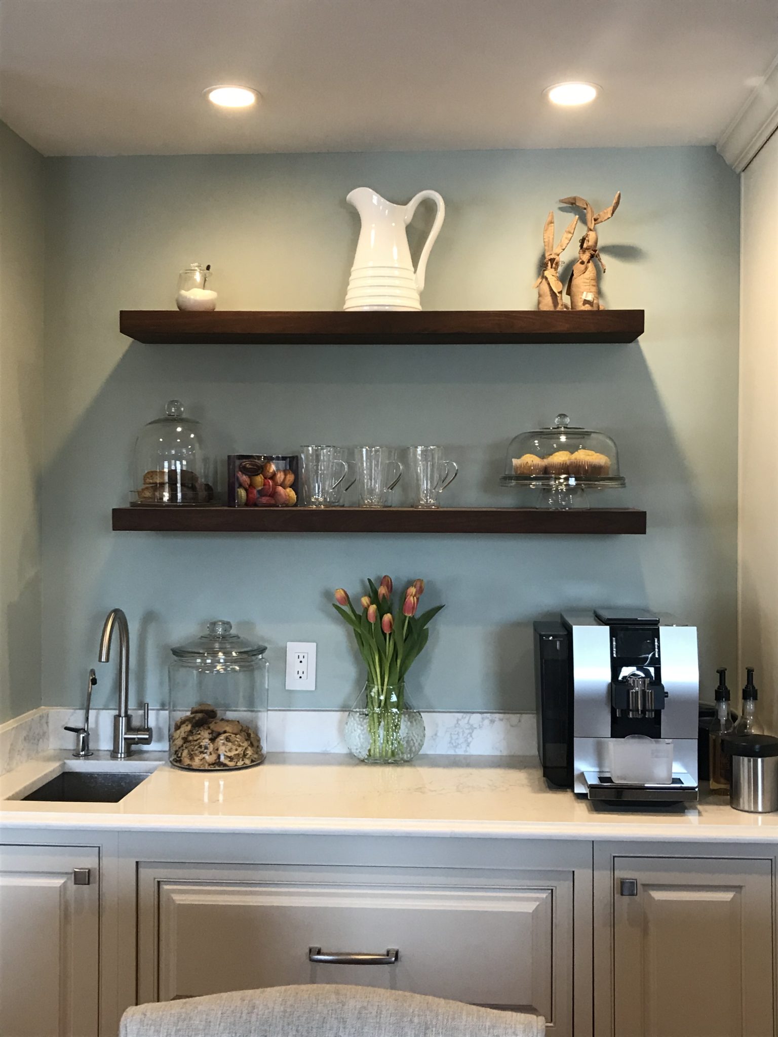 43″ Heavy Duty Floating Shelf Bracket Walnut Wood Works